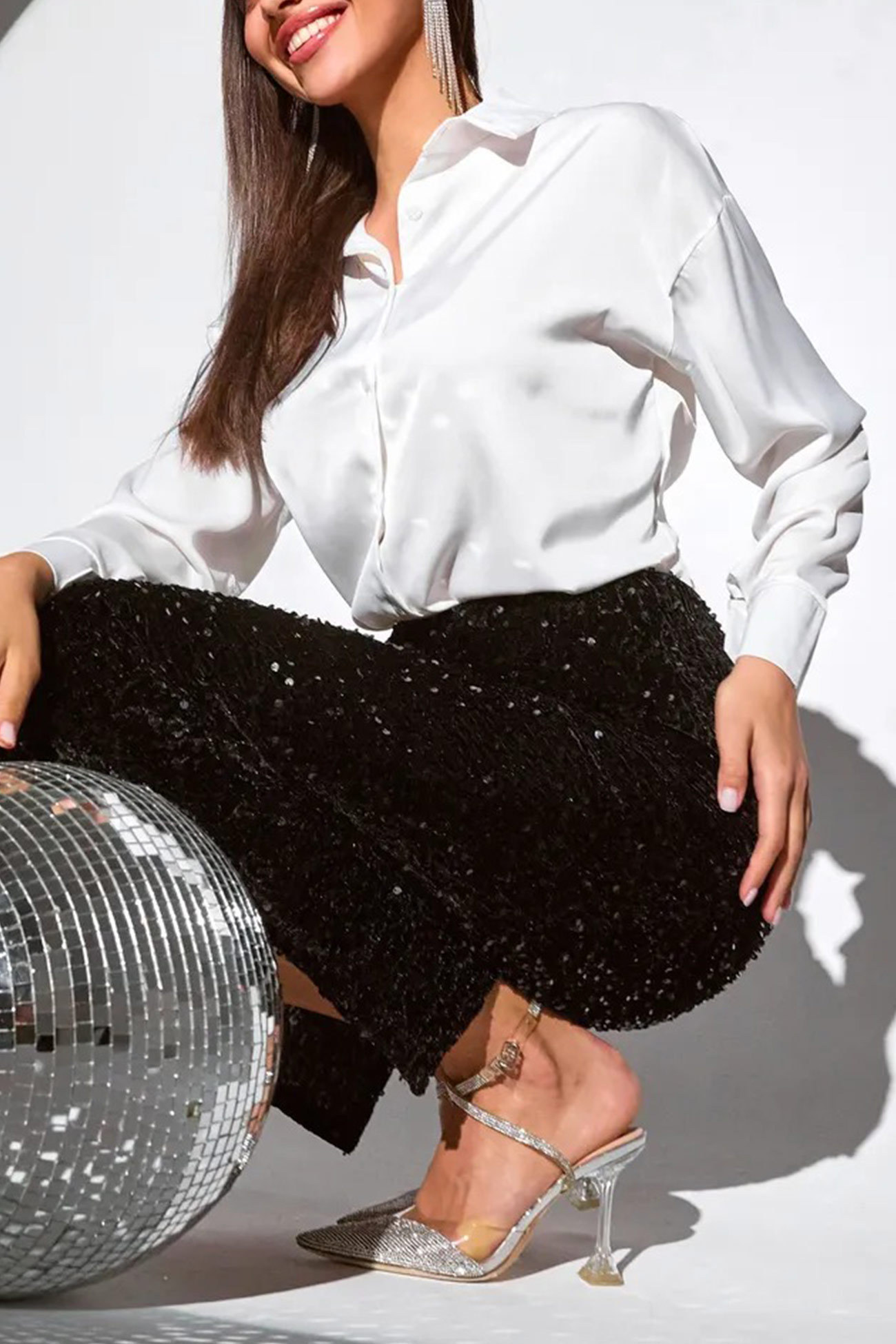 Solid Color Slim Fit Blouse