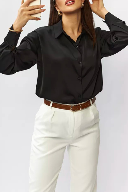 Solid Color Slim Fit Blouse