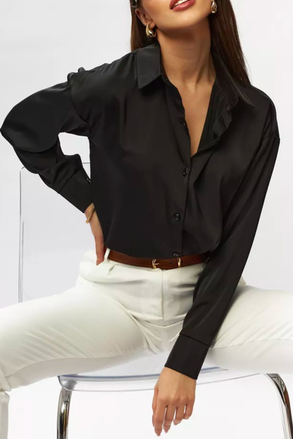 Solid Color Slim Fit Blouse