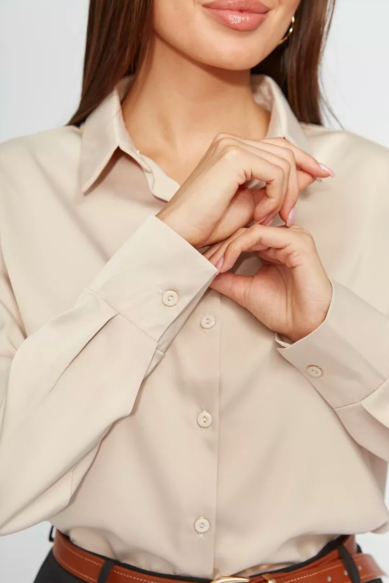 Solid Color Slim Fit Blouse