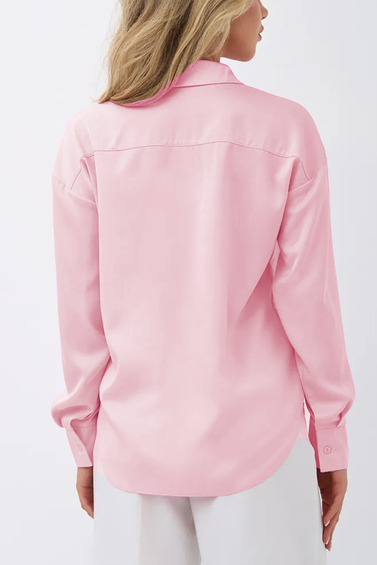 Solid Color Slim Fit Blouse