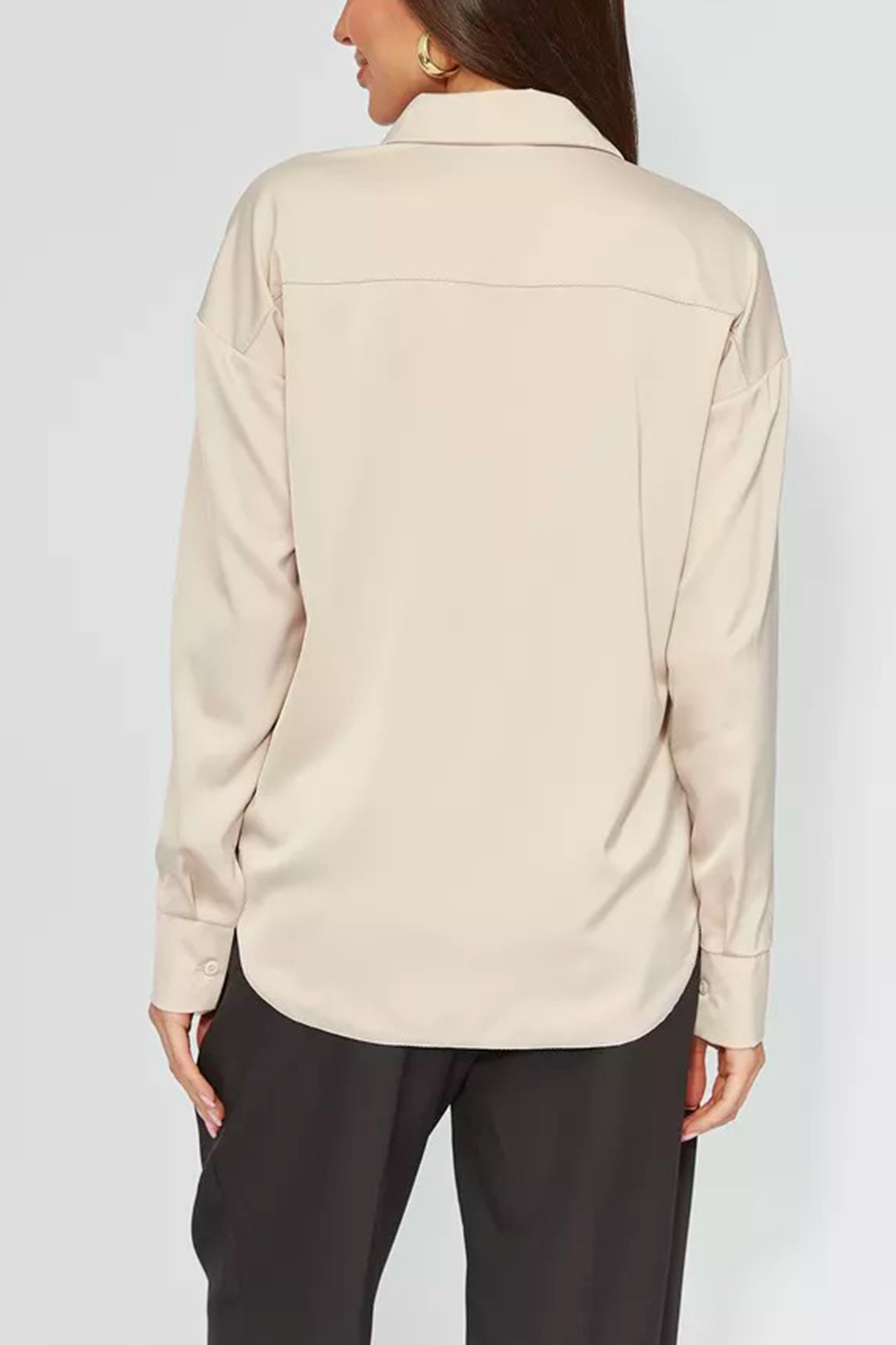 Solid Color Slim Fit Blouse