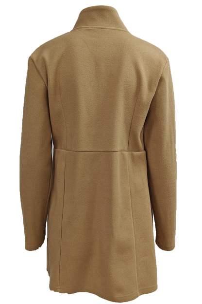 Solid Color Stand Neck Mid-length Plush Coat