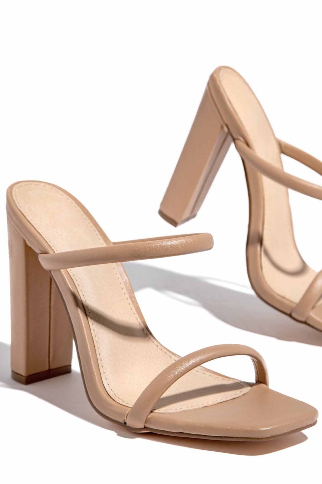 Solid Color Block Heel High Heel Sandals