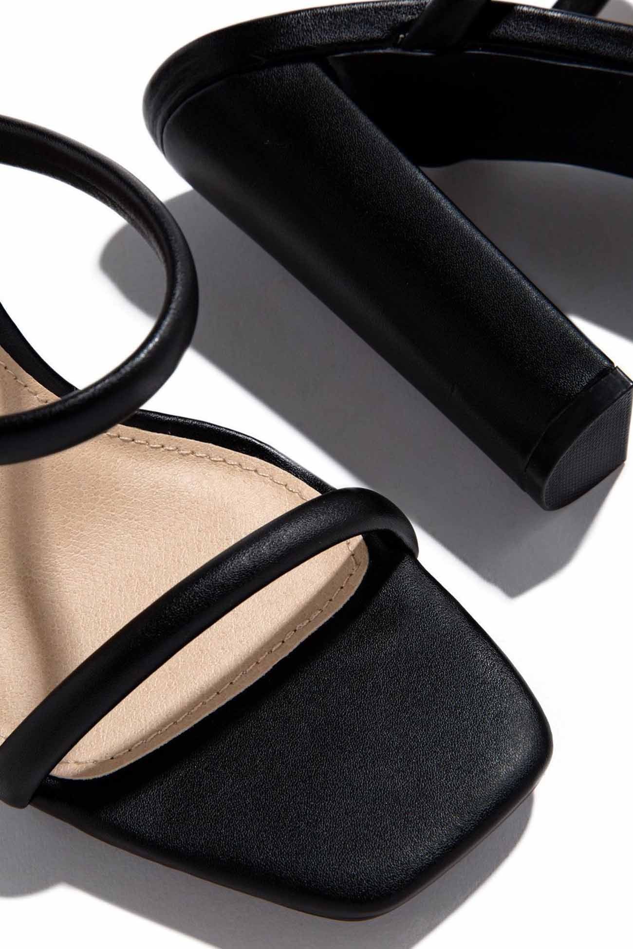 Solid Color Block Heel High Heel Sandals