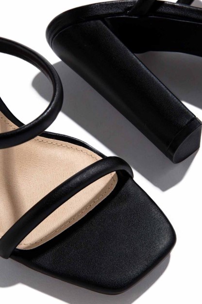 Solid Color Block Heel High Heel Sandals