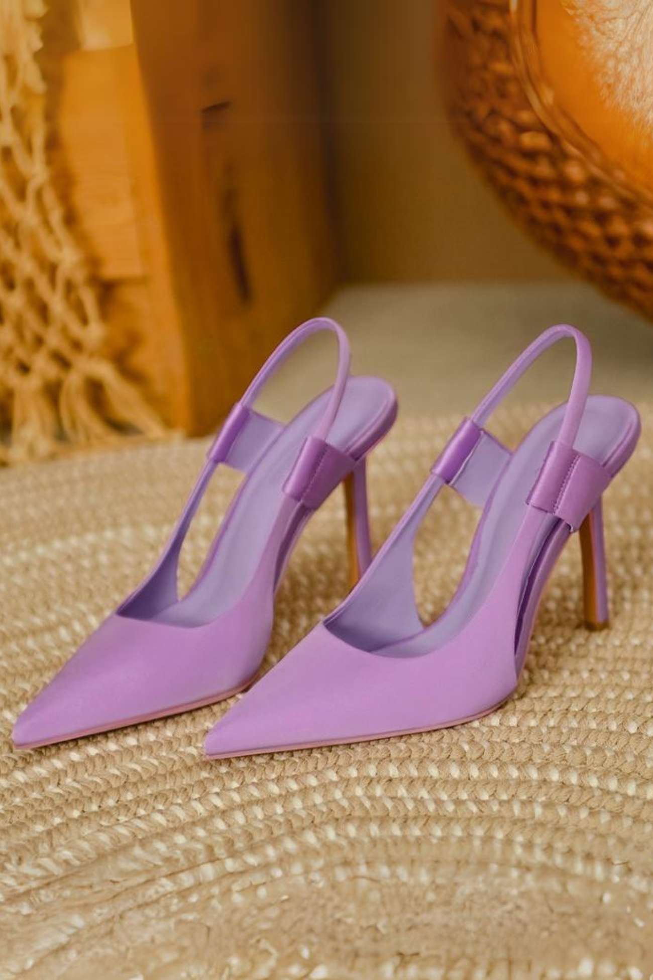 Solid Color Pointed Toe Slingback Stiletto Pumps