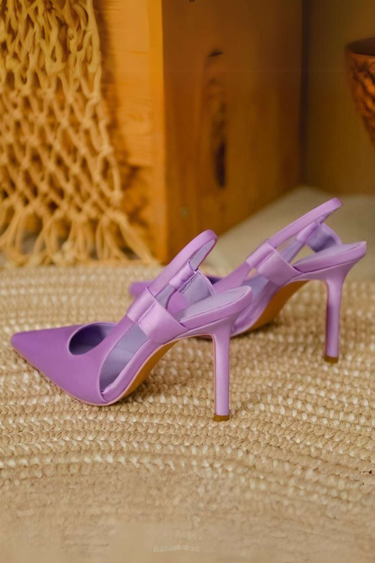 Solid Color Pointed Toe Slingback Stiletto Pumps