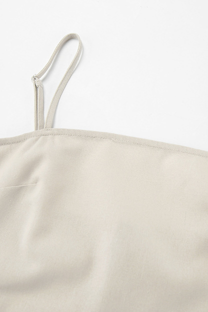 Spaghetti Straps A-line Cotton Linen Dress