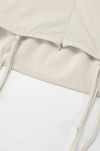 Spaghetti Straps A-line Cotton Linen Dress