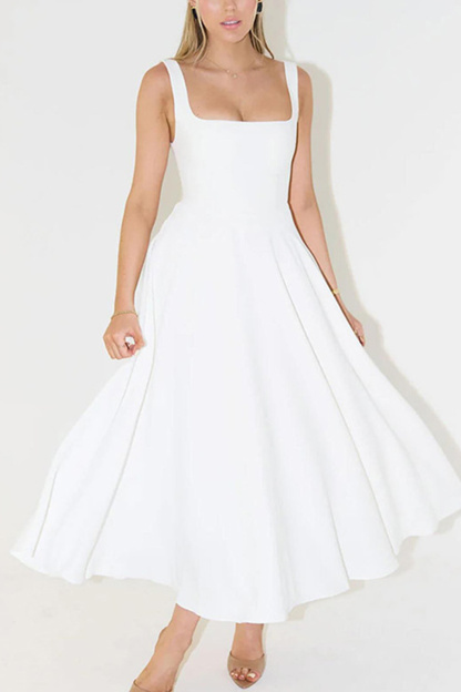 Square Neck Corset Swing Dress