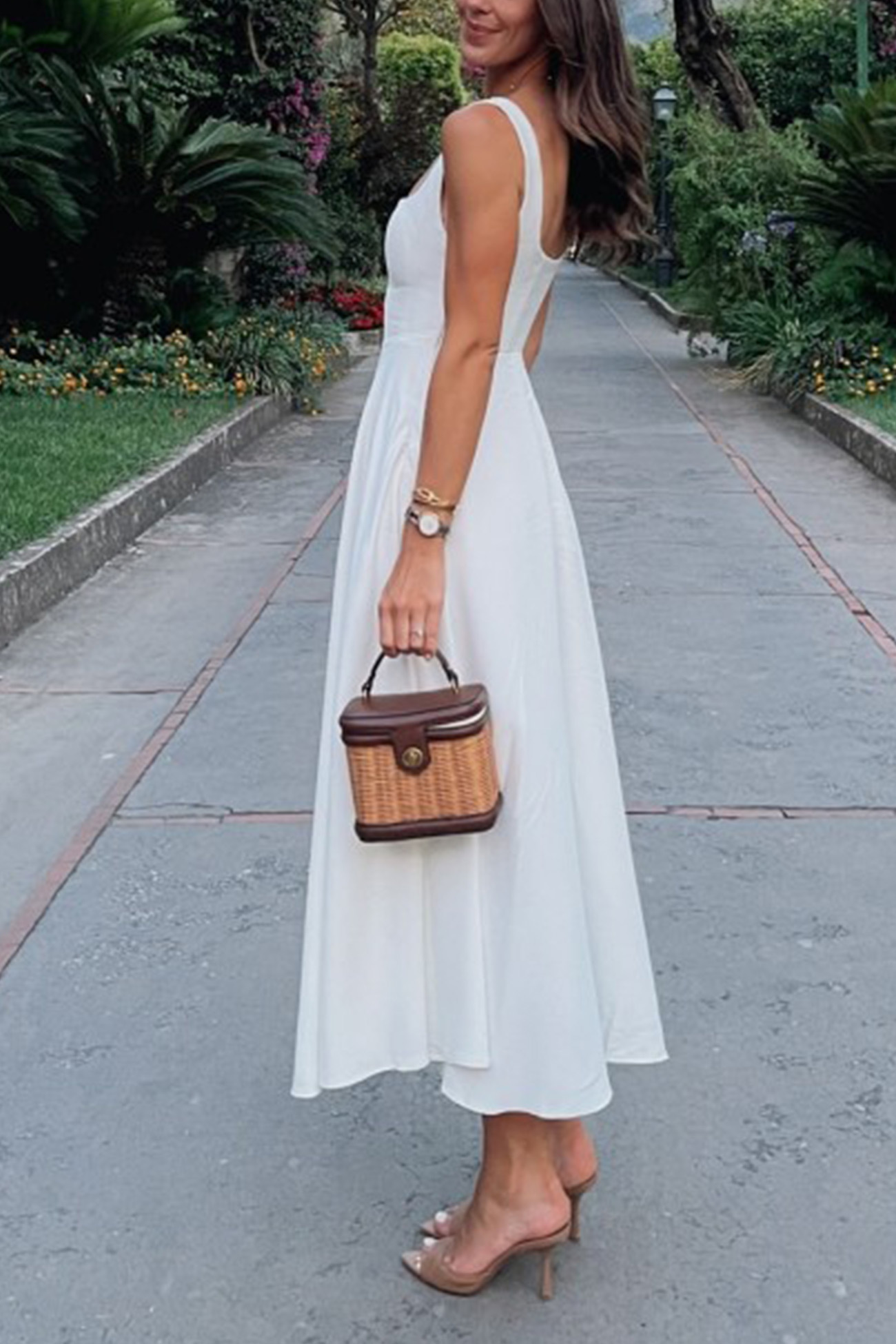 Square Neck Corset Swing Dress