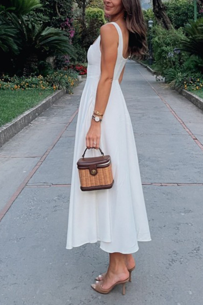 Square Neck Corset Swing Dress