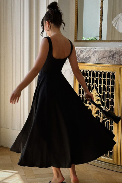 Square Neck Corset Swing Dress
