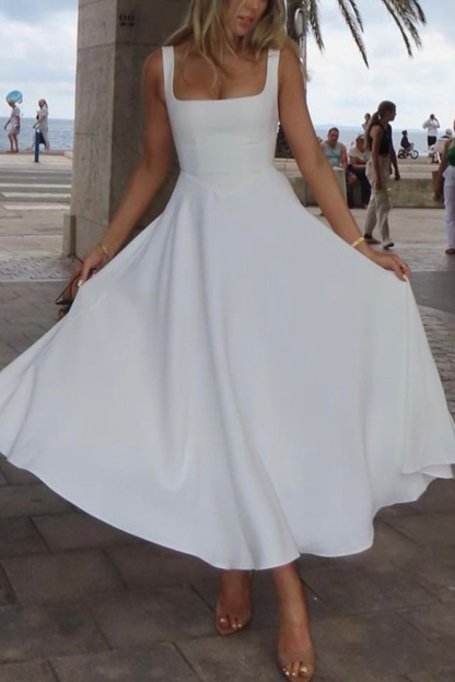 Square Neck Corset Swing Dress