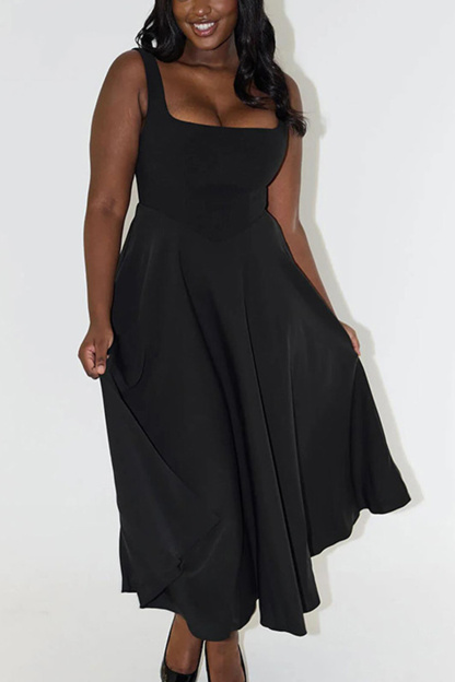 Square Neck Corset Swing Dress