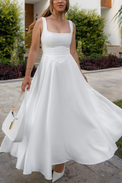 Square Neck Corset Swing Dress