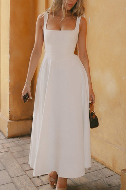 Square Neck Corset Swing Dress