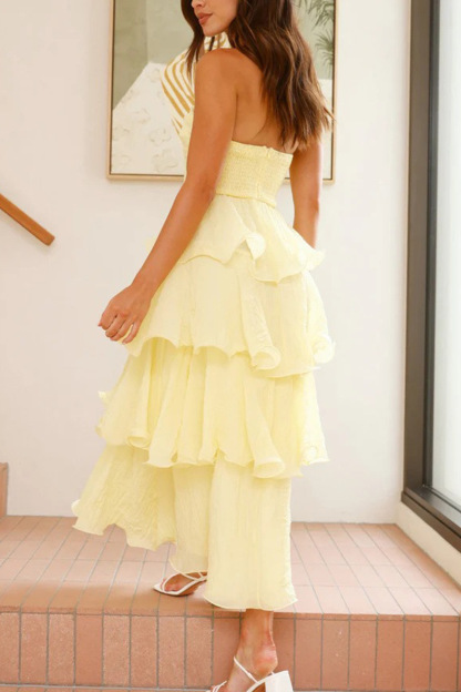 Strapless Sweet Chiffon Tiered Dress