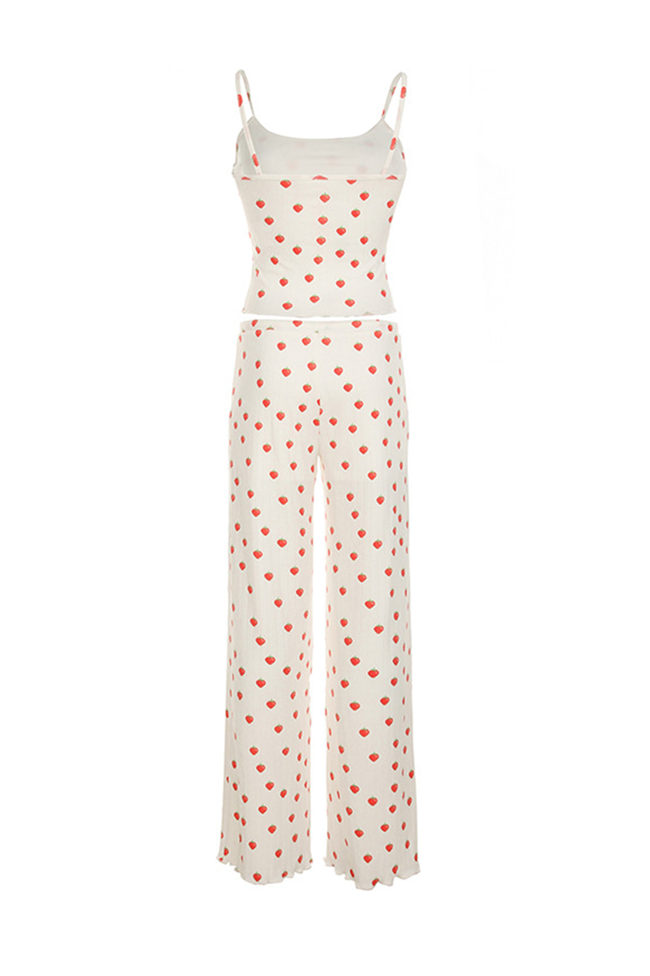 Strawberry Print Cami Vest Pants Set