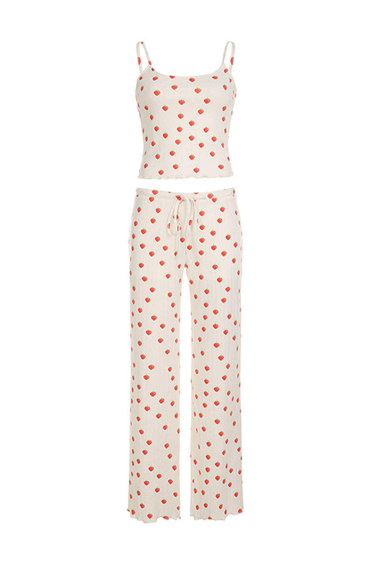 Strawberry Print Cami Vest Pants Set