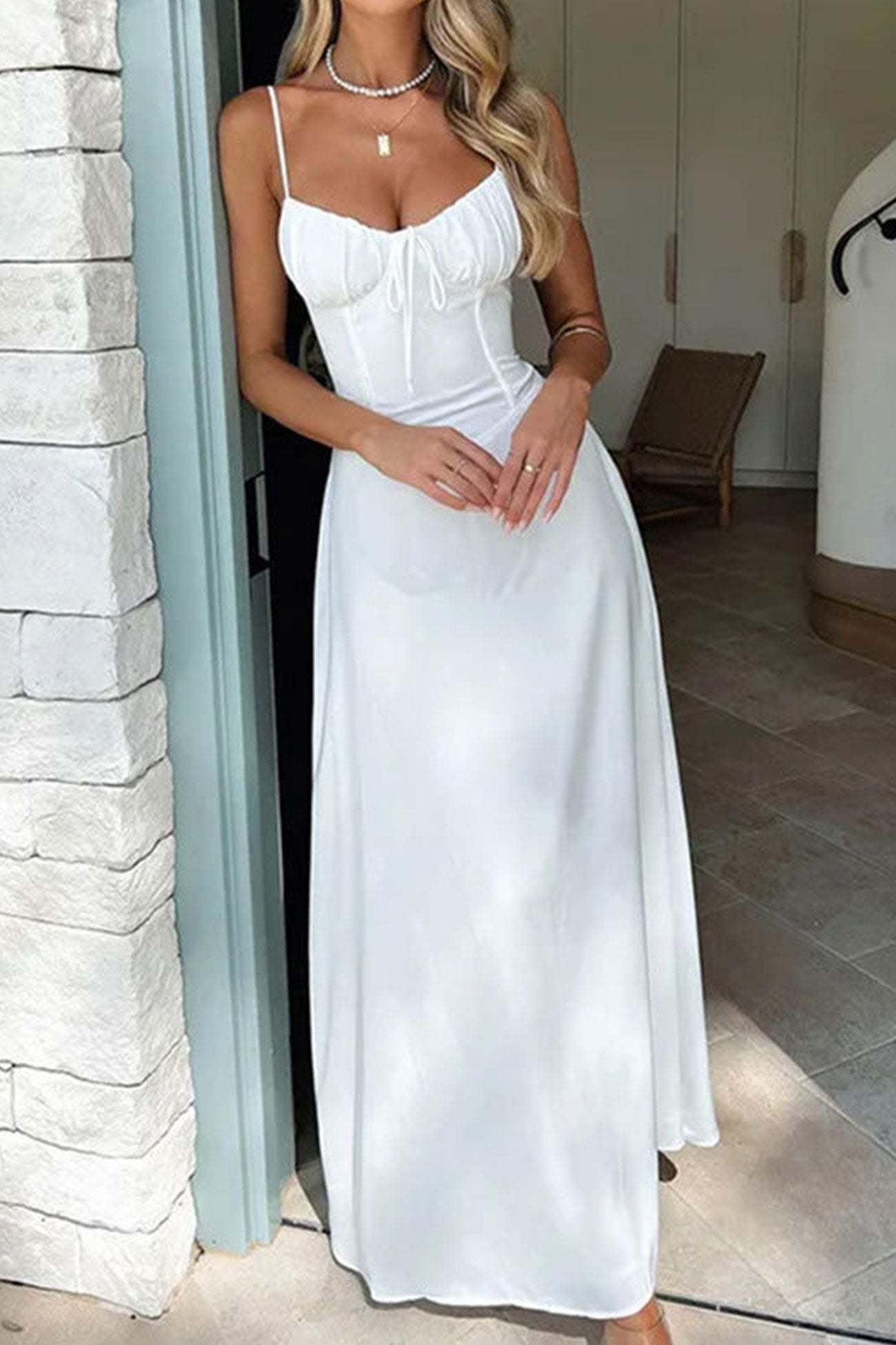 Tie-up Corset A-line Cami Dress