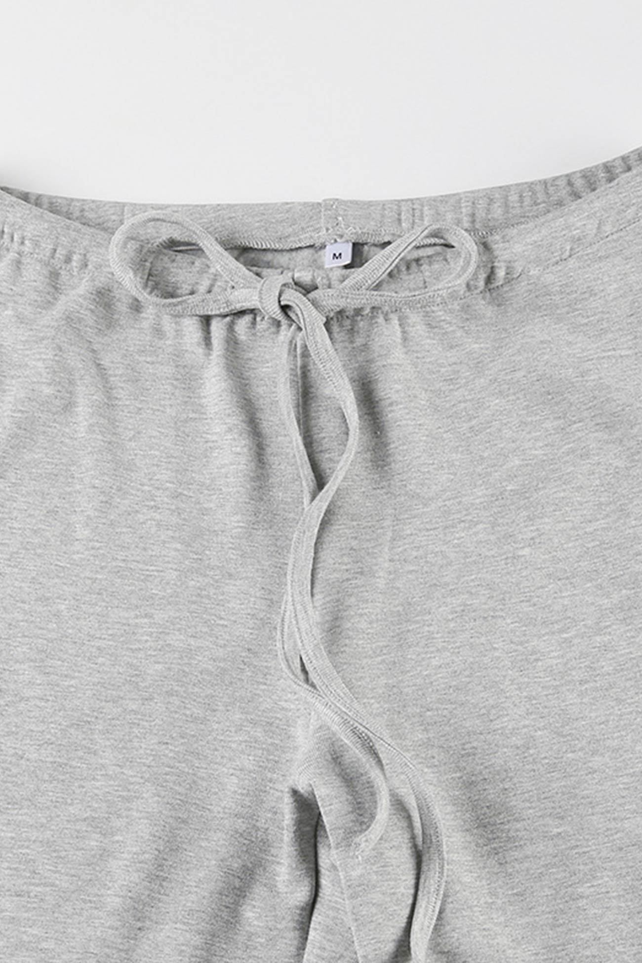 Tie-up Plush Lined Crop Top Pants Set