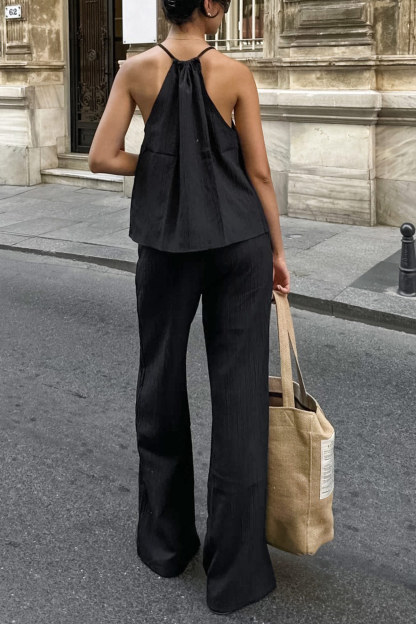 Tie-up Vest Long Pants Set