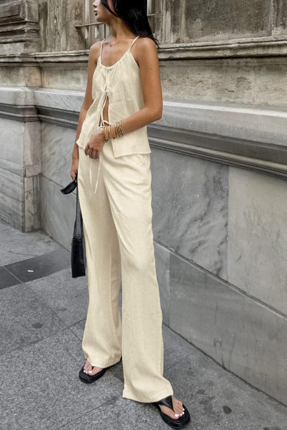 Tie-up Vest Long Pants Set