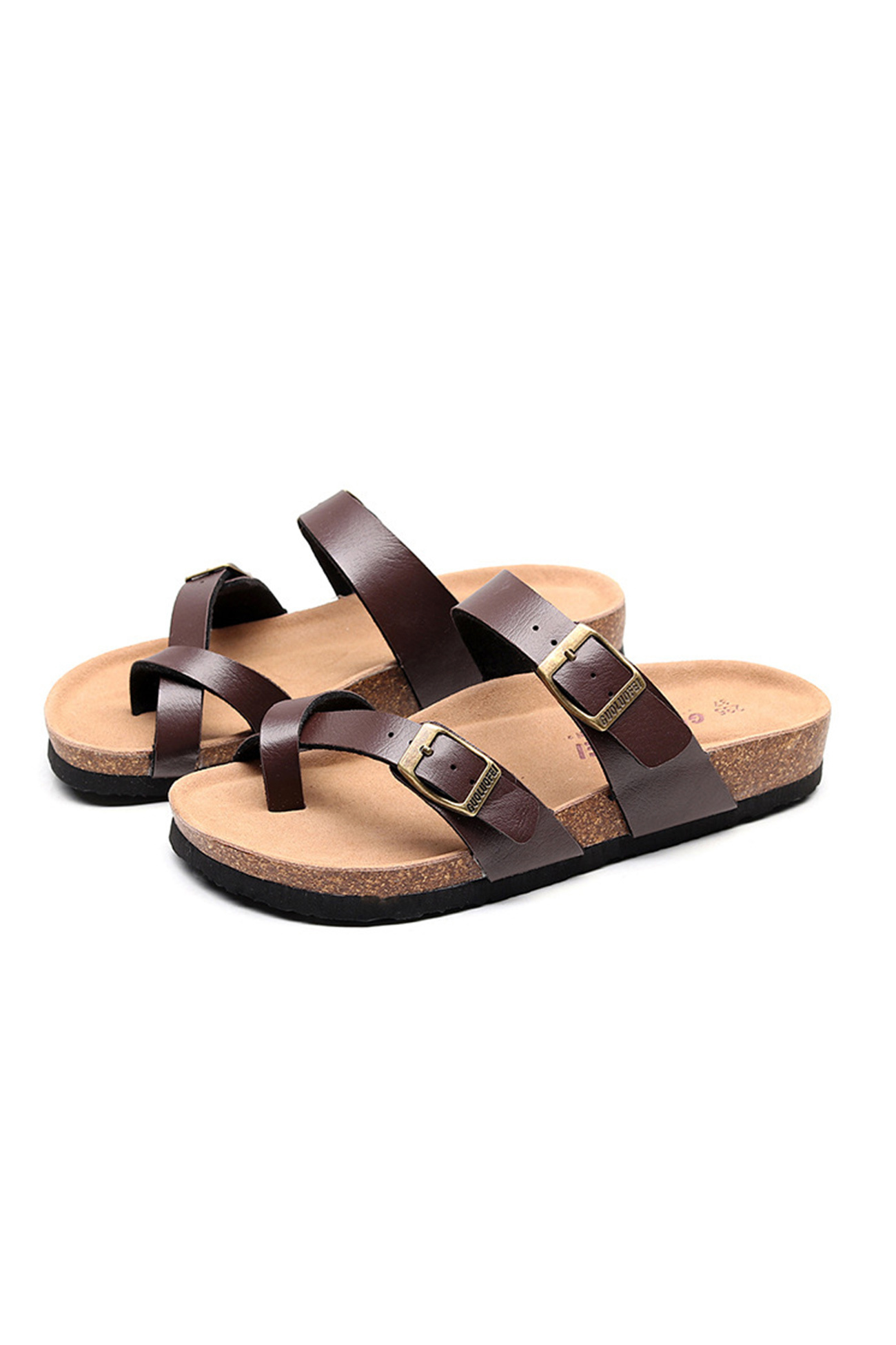 Toe Ring Criss Cross Buckles Thong Sandals