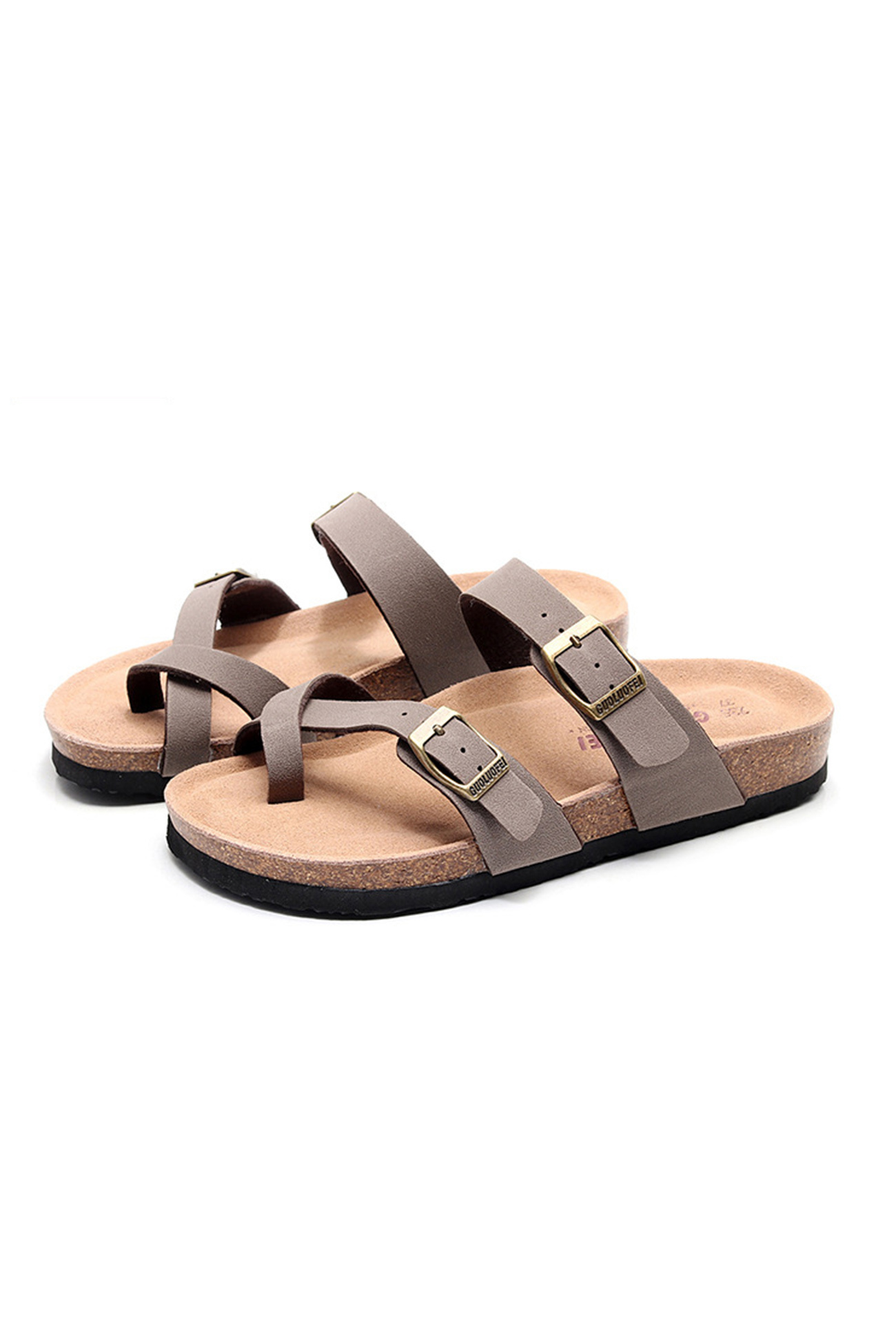 Toe Ring Criss Cross Buckles Thong Sandals