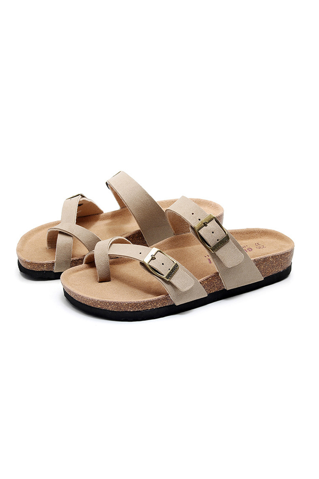 Toe Ring Criss Cross Buckles Thong Sandals