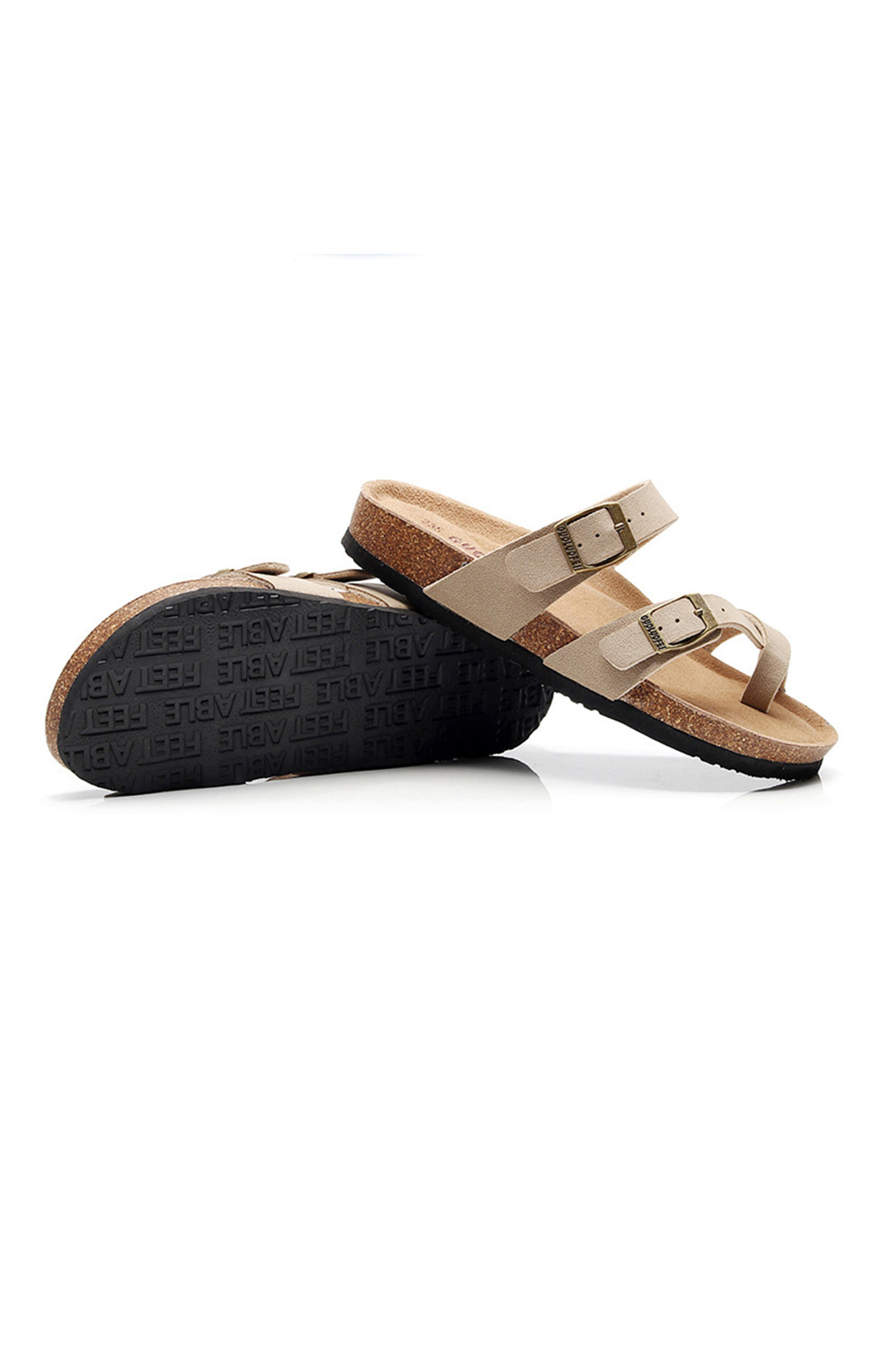 Toe Ring Criss Cross Buckles Thong Sandals