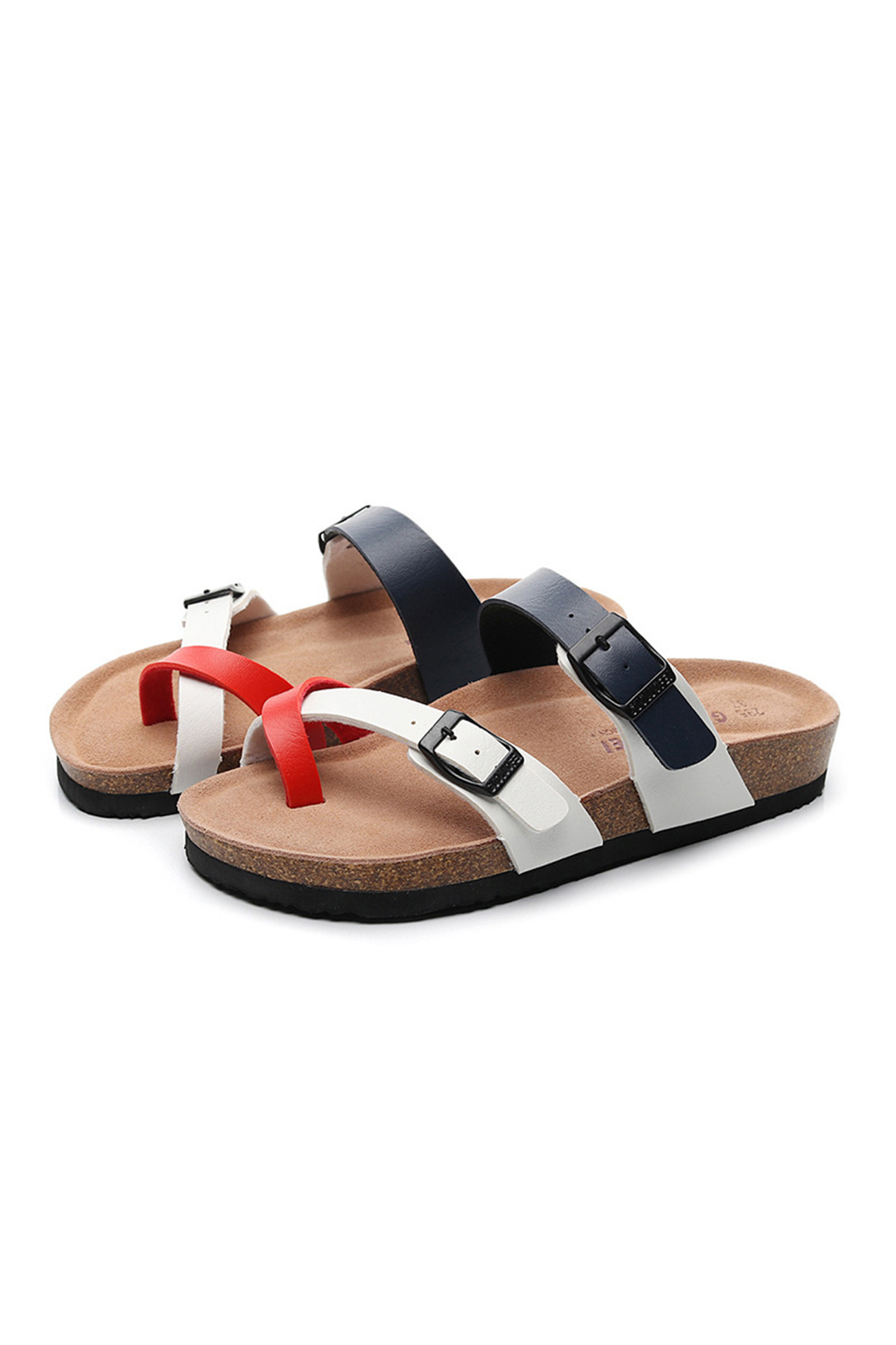 Toe Ring Criss Cross Buckles Thong Sandals