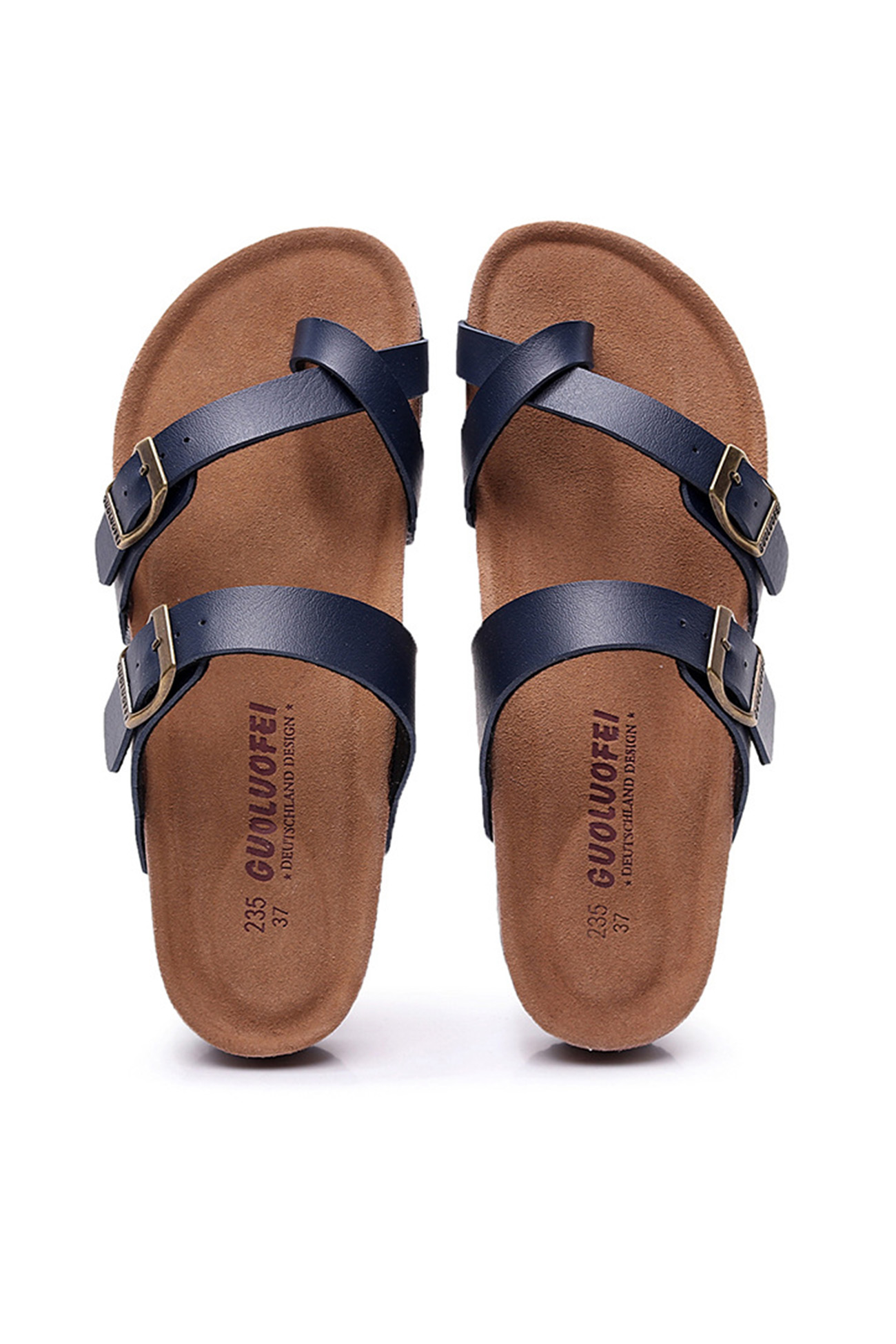 Toe Ring Criss Cross Buckles Thong Sandals