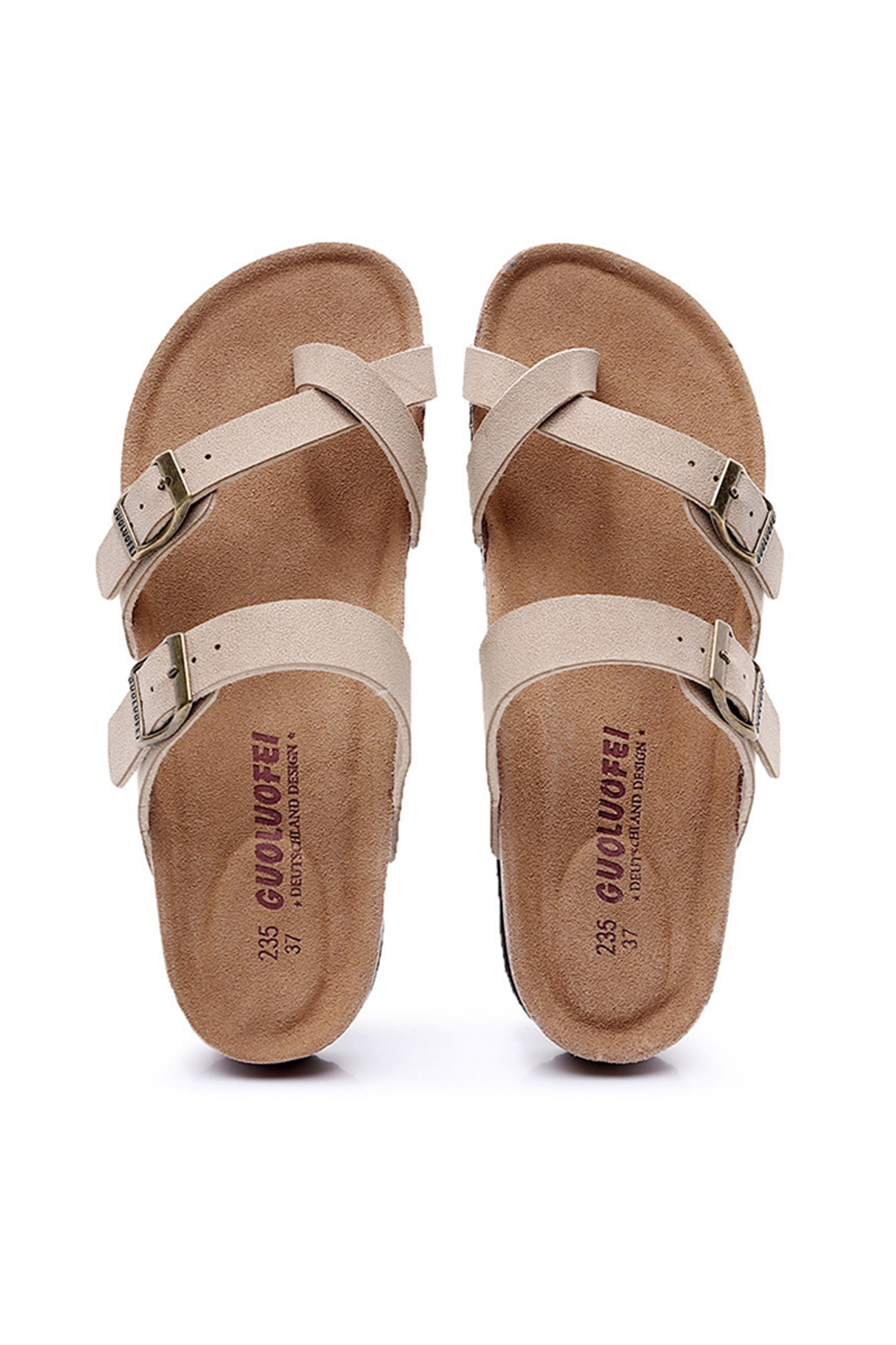 Toe Ring Criss Cross Buckles Thong Sandals