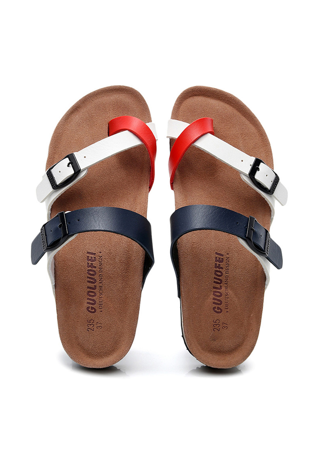 Toe Ring Criss Cross Buckles Thong Sandals