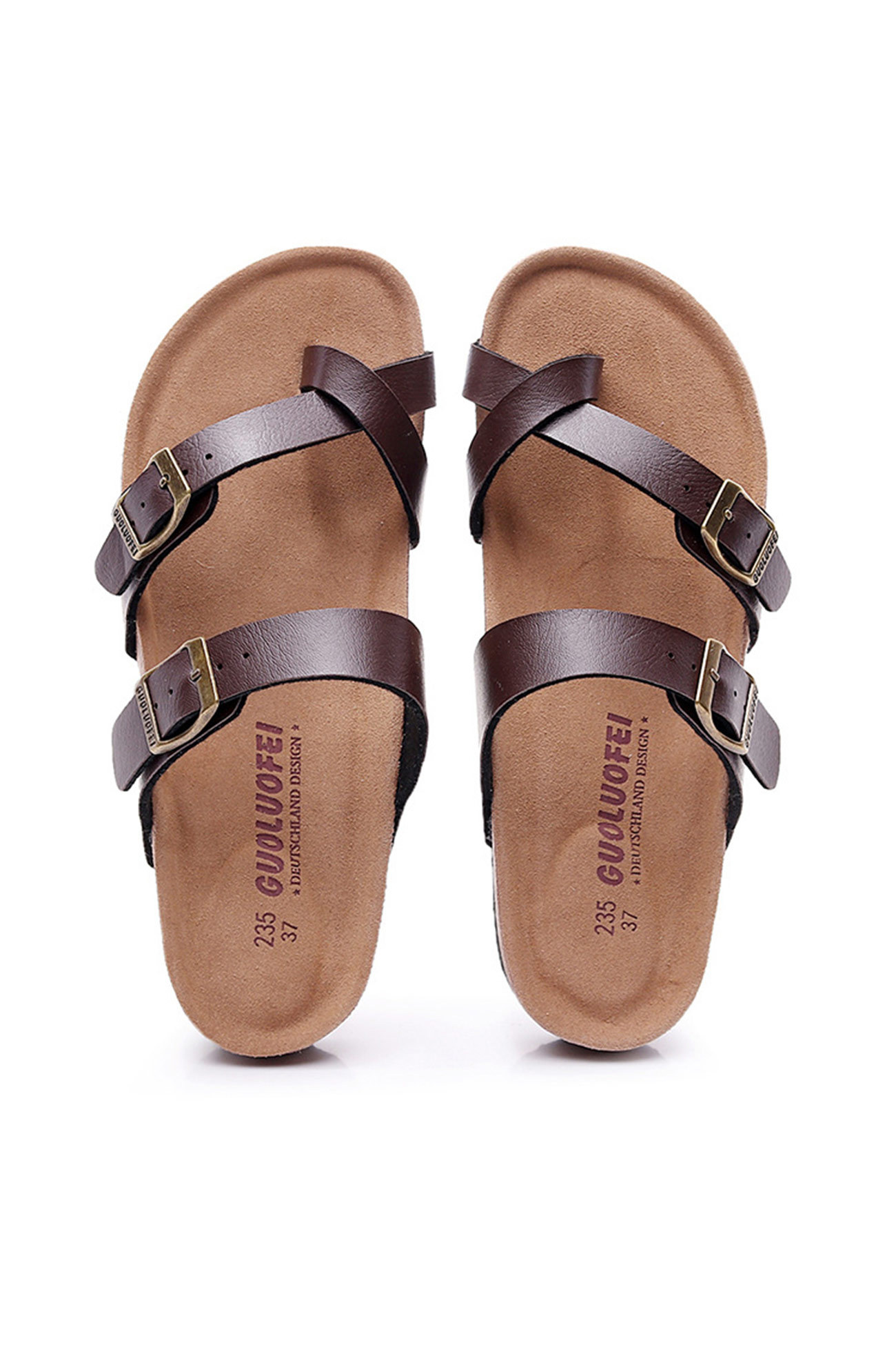 Toe Ring Criss Cross Buckles Thong Sandals