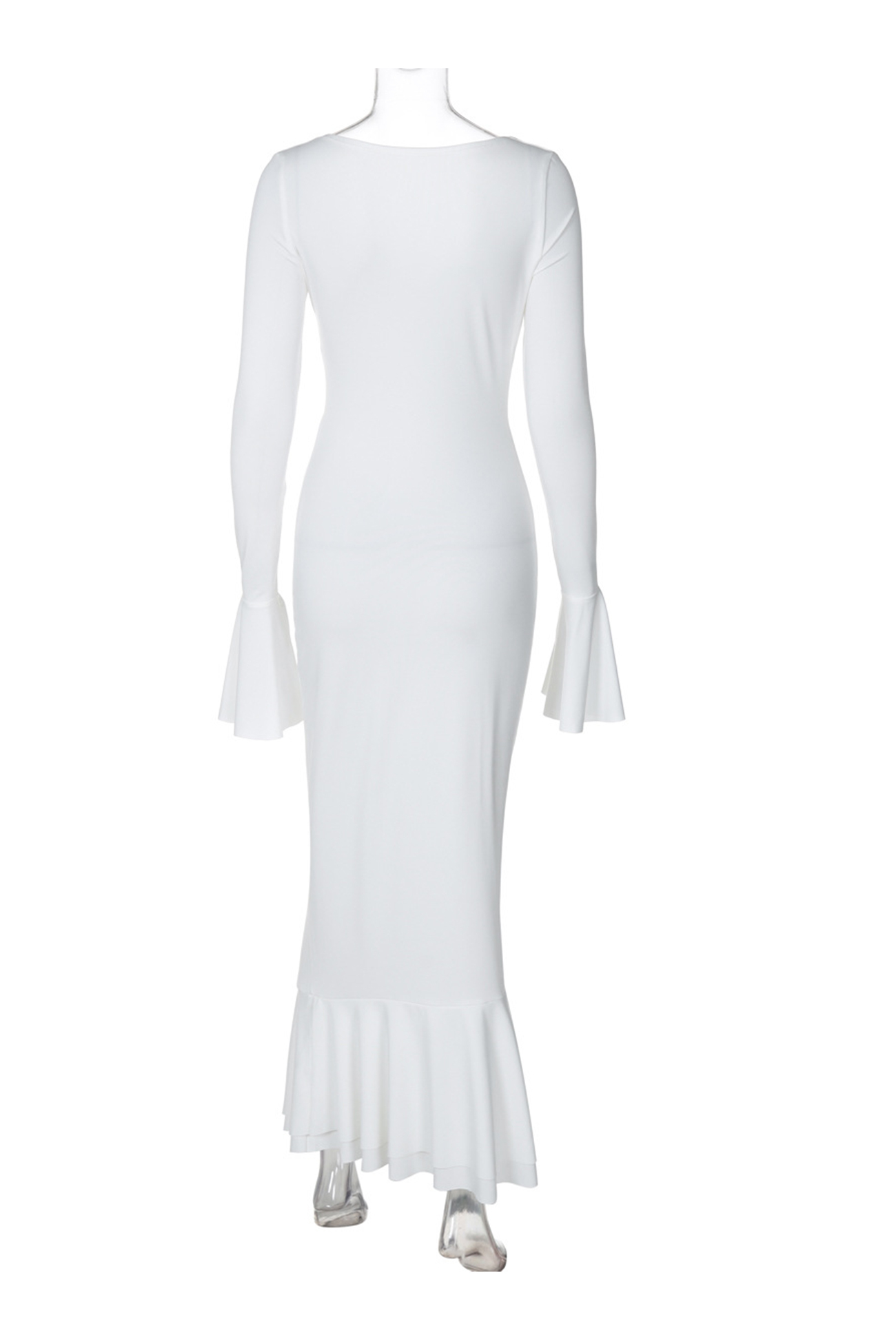 Twisted Flare Sleeve Ruffle Dress