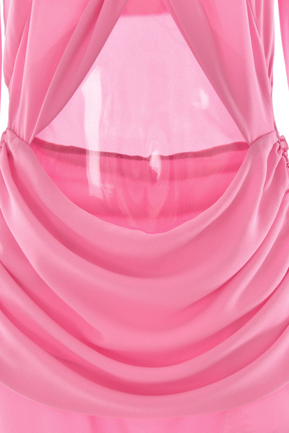 Twisted Off-shoulder Cutout Chiffon Maxi Dress