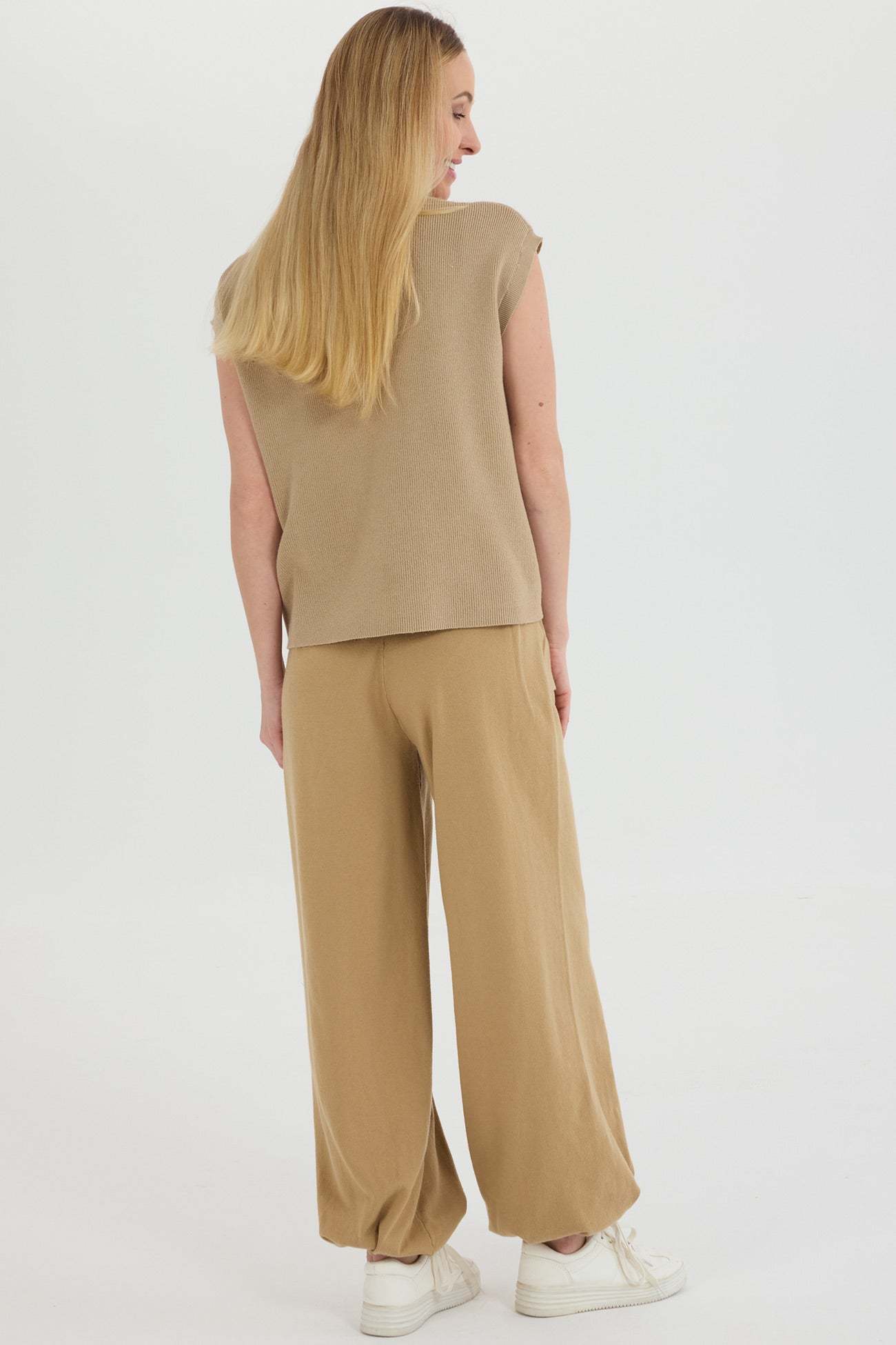 V Neck Knit Tank Top Sweatpants Suits