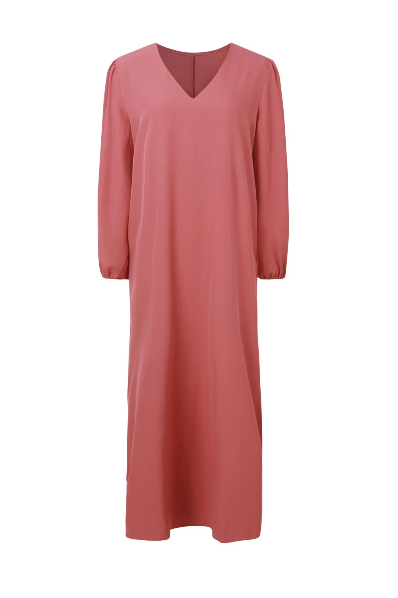 V Neck Lantern Sleeve Maxi Dress