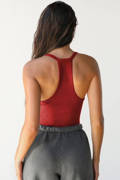 V Neck Slim Fit Ribbed Cami Vest