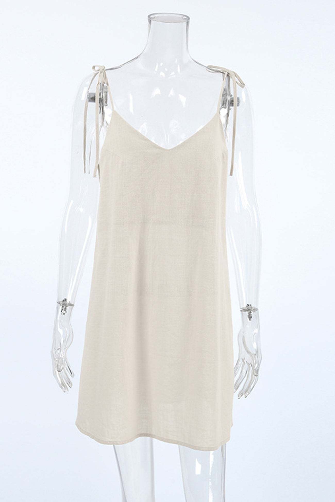 V Neck Tie-straps Backless Cami Dress
