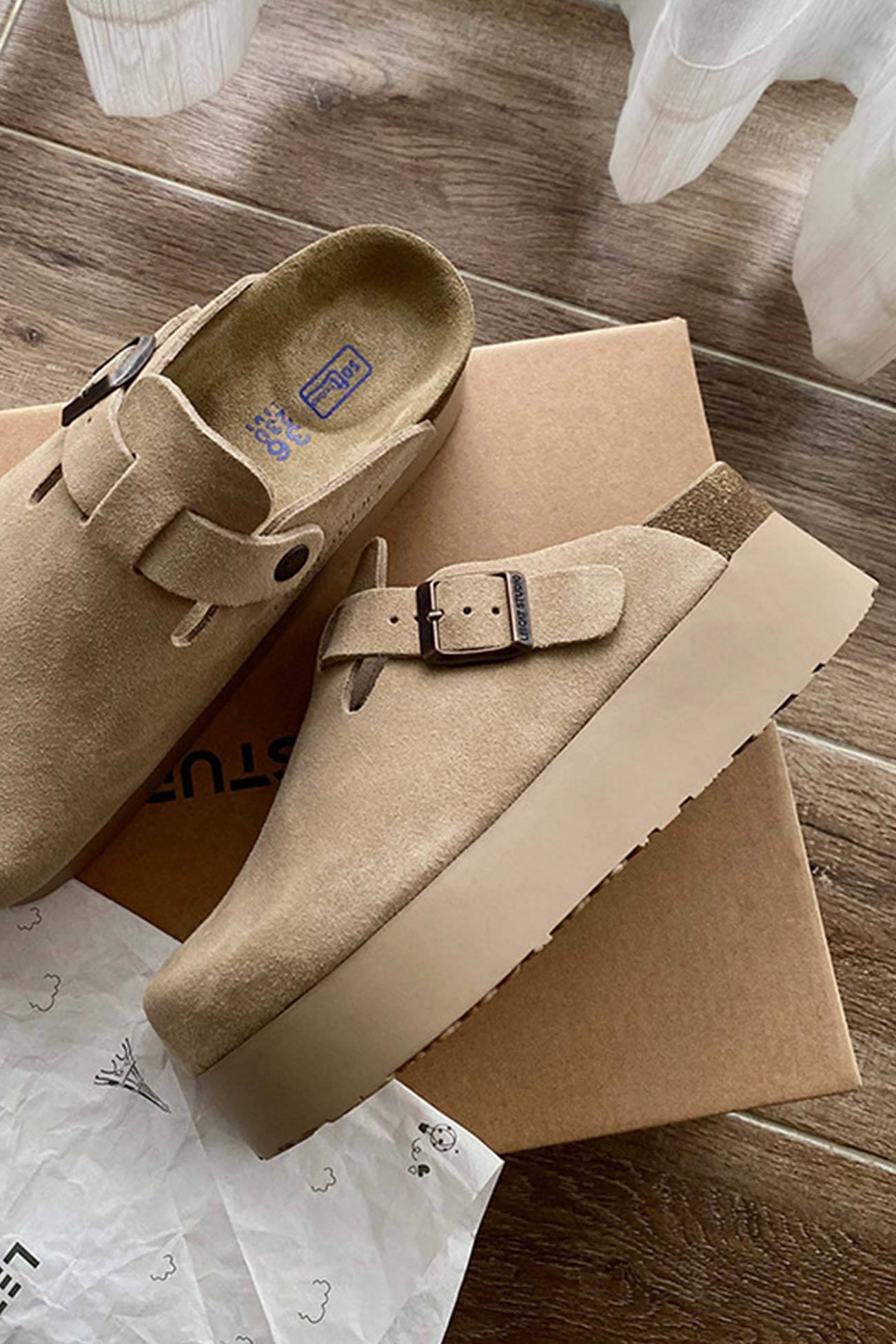 Vintage Leather Slip-on Flats