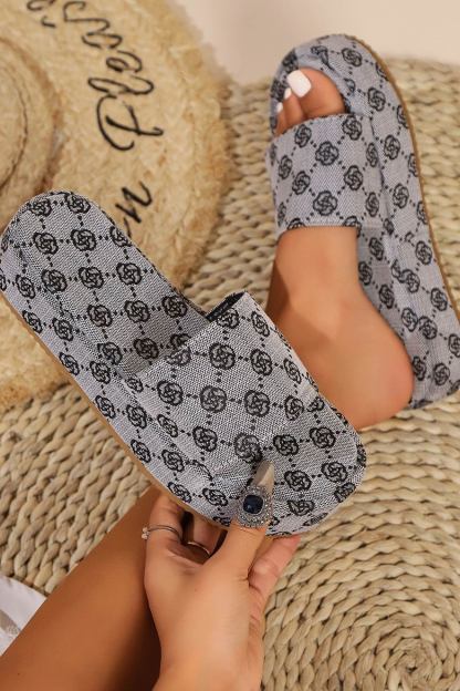 Vintage Printed Platform Sandals