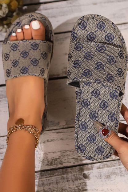 Vintage Printed Platform Sandals