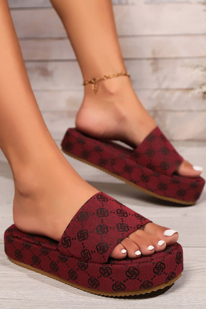 Vintage Printed Platform Sandals