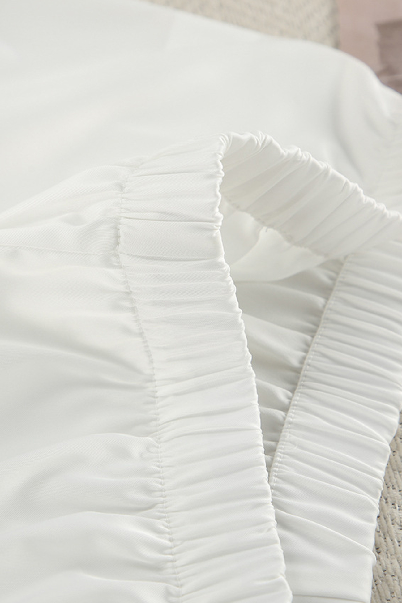 White Fuzzy Tie-up Shirt Shorts Set