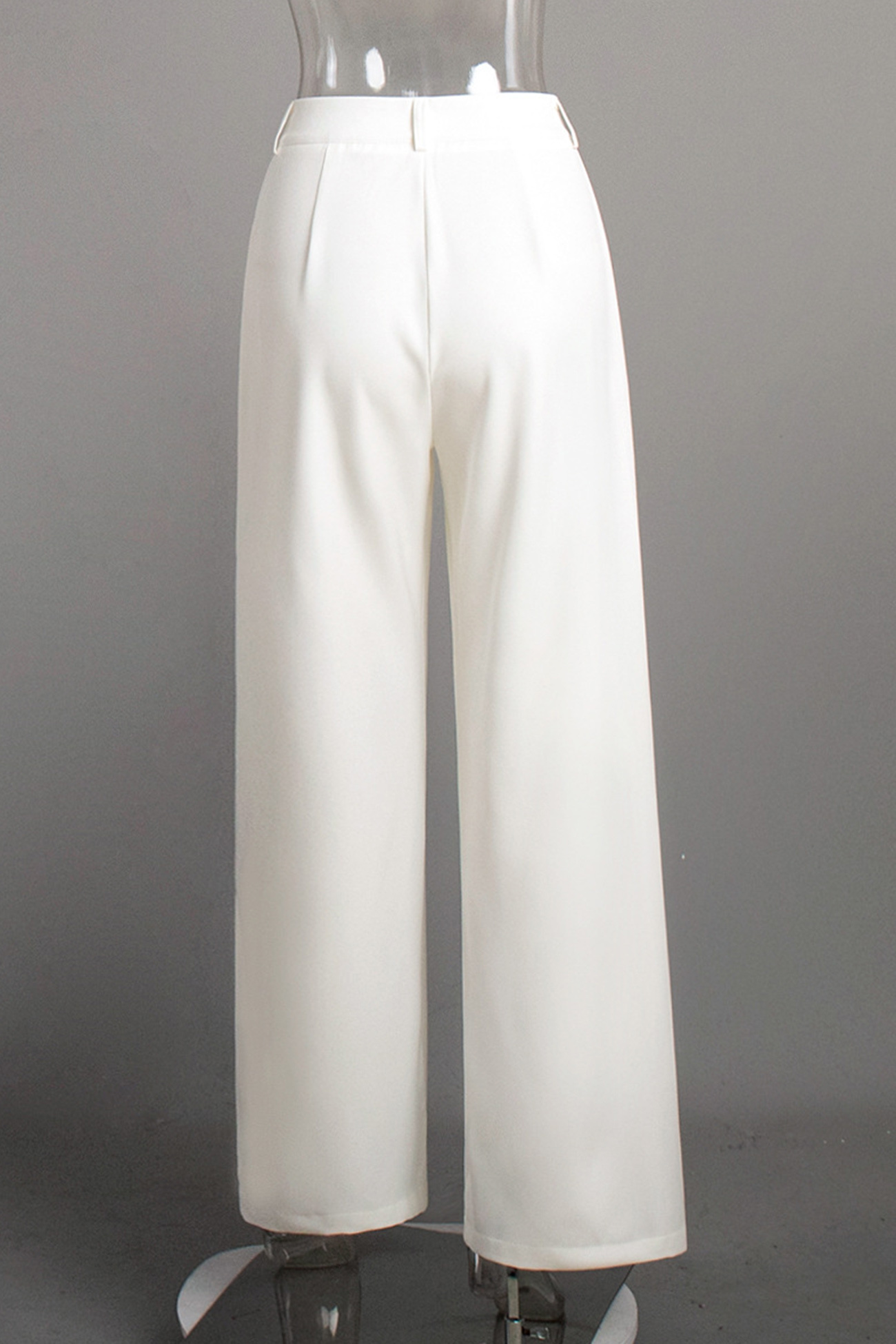 White High-rise Wide Leg Long Pants